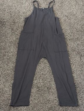 Amazon Women's Dark Gray Sleeveless Pocket Jumpsuit